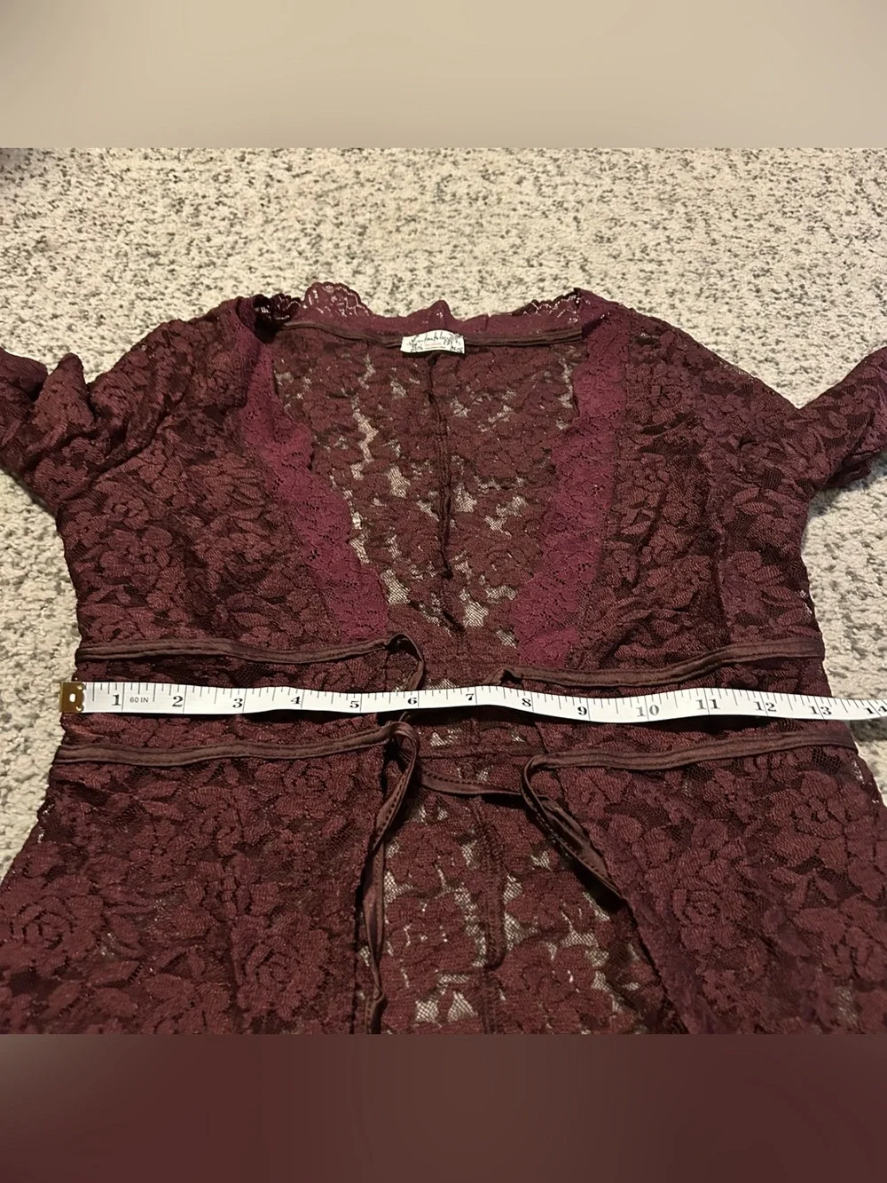 Free People Red Laced Long Sleeve Daylight Cardi Size Small